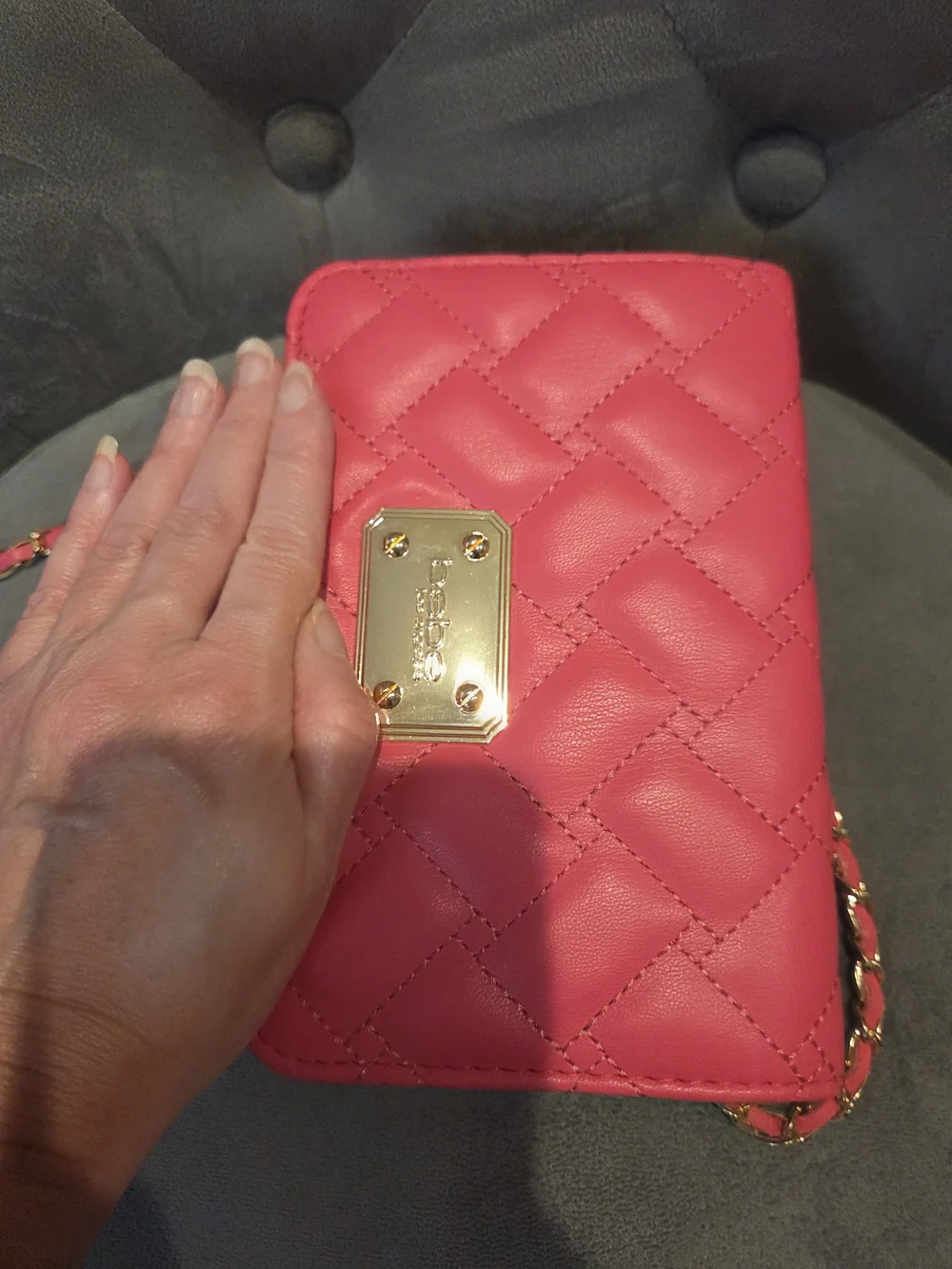 bebe Quilted Crossbody Bag - Pink